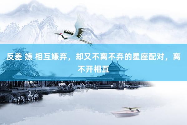 反差 婊 相互嫌弃，却又不离不弃的星座配对，离不开相互