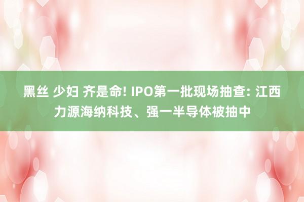 黑丝 少妇 齐是命! IPO第一批现场抽查: 江西力源海纳科技、强一半导体被抽中