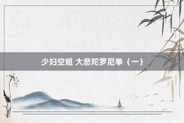 少妇空姐 大悲陀罗尼拳（一）