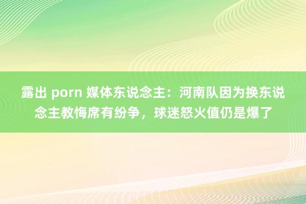 露出 porn 媒体东说念主：河南队因为换东说念主教悔席有纷争，球迷怒火值仍是爆了